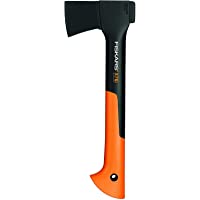 Fiskars Hacha pequeña universal- Estuche incluido- Longitud: 35-5 cm- Negro-Naranja- X7-XS- 1015618